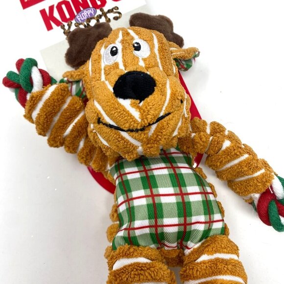 Kong Floppy Knots Holiday Reindeer Dog Toy Size Sm/Md Squeaker - Picture 3 of 6